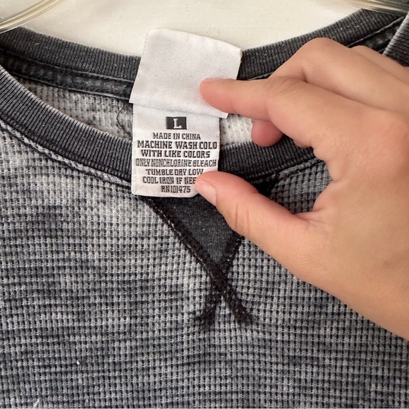 J. America Men’s Vintage Zen Waffle Knit Thermal Shirt Lg Long Sleeve Cotton - Picture 4 of 15